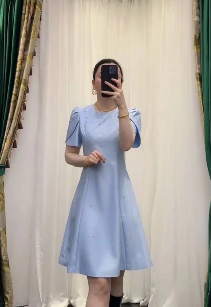 显瘦气质简约修身甜美时尚收腰女装连衣裙