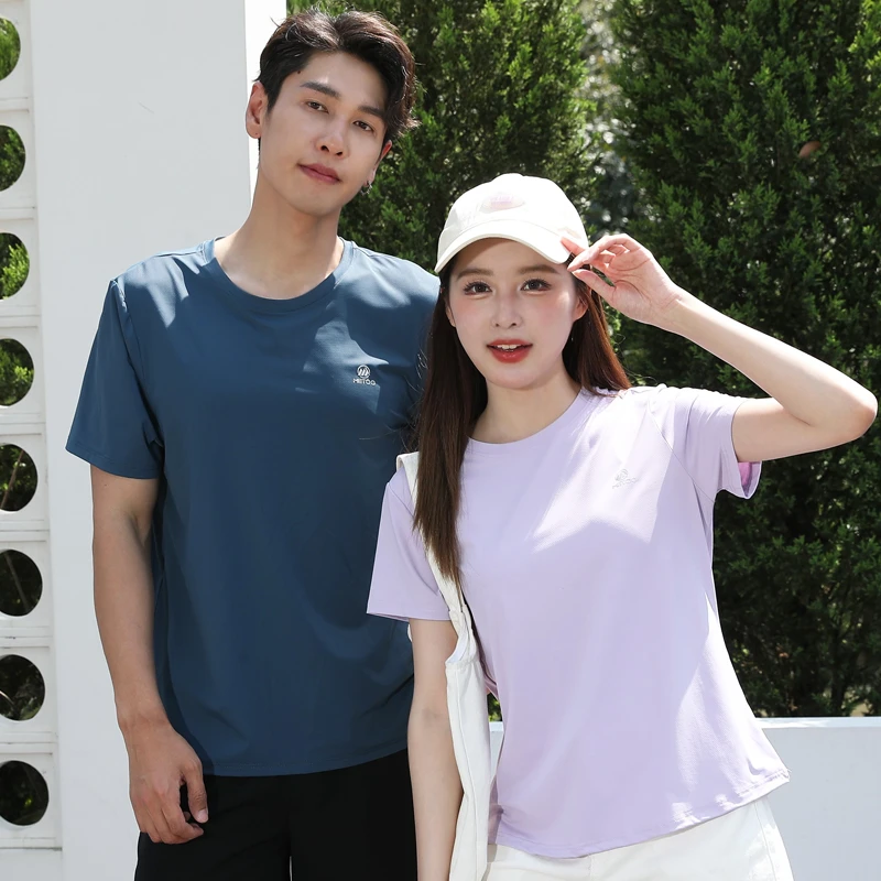 美咘夏季薄款快干男女情侣高尔夫款速干透气圆领短袖冰凉t恤.HX