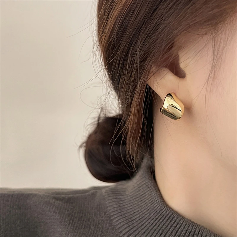 铜合金耳饰 【落日熔金】D1035耳钉耳环2025新款爆款高级感简约时尚