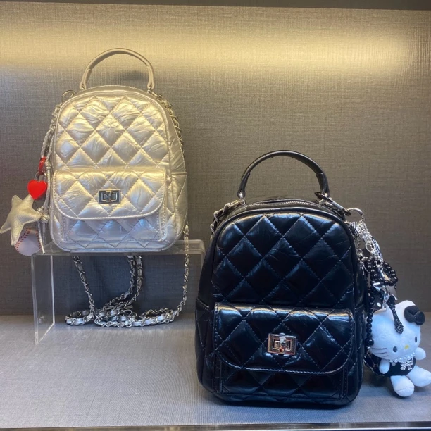 小香风菱格双肩包810