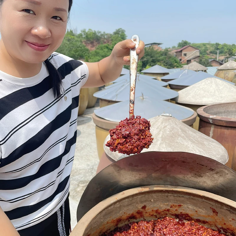 【手工豆瓣酱】香辣红油豆瓣酱原味豆瓣手工制作500g