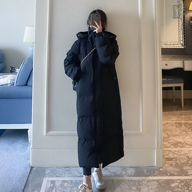 冬季服女2023年冬装韩版过膝棉袄超长款到脚踝学生中戏艺考棉款