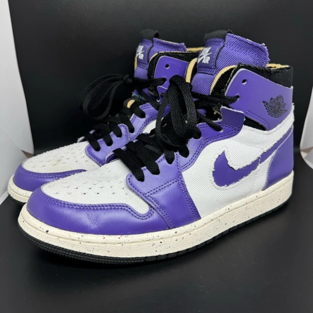 42.5码 /特价二手/ aj1 白紫 高帮复古篮球鞋 假一赔四