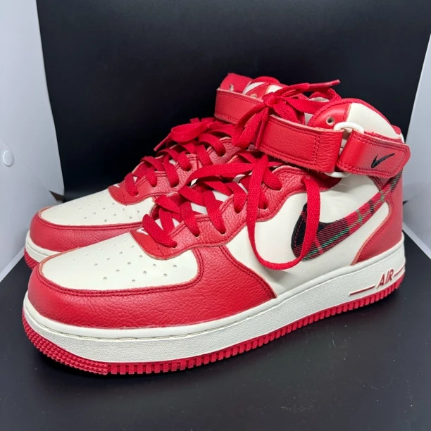 45码 /二手/ Nike 空军一号 白红 中帮板鞋 假一赔四