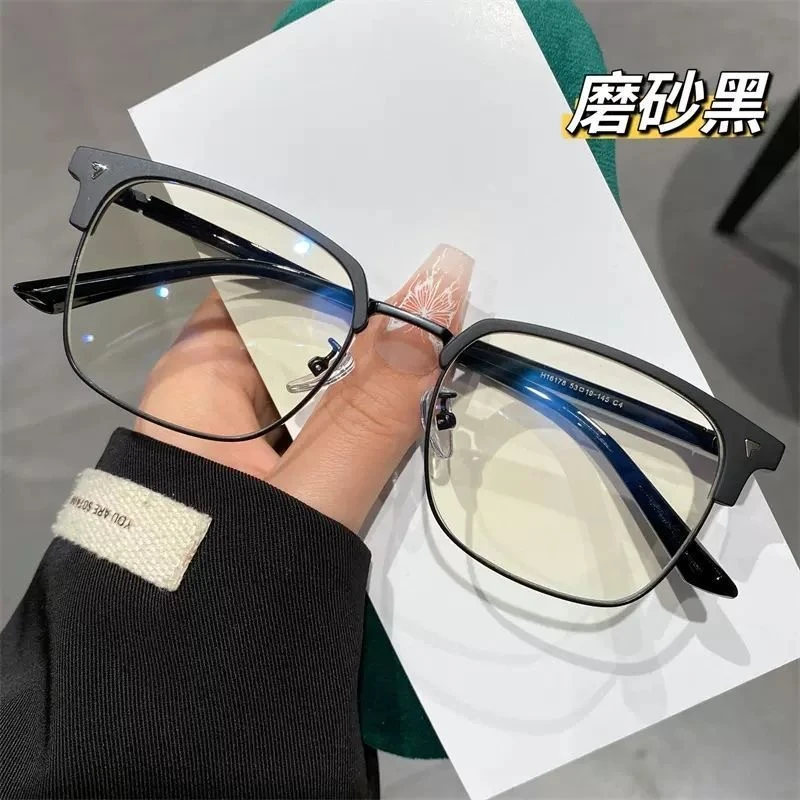 超级高的回头率超好看的复古半框可配不同度数近视眼镜平光防蓝光