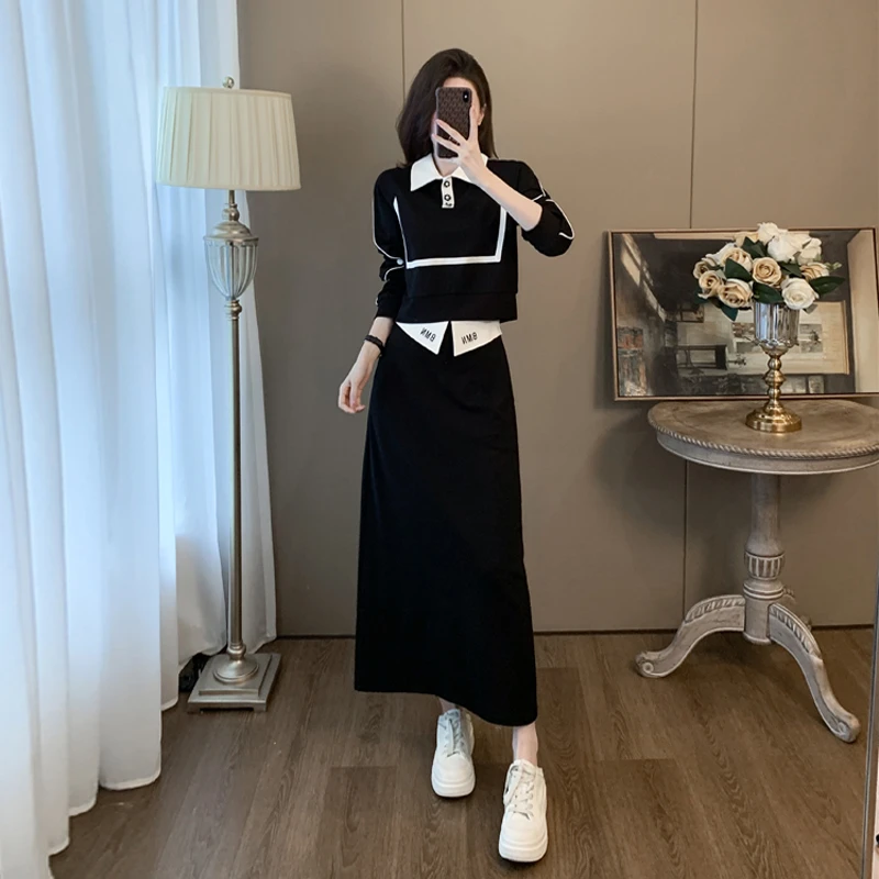 今年流行漂亮套装裙春秋款时尚气质高级感休闲卫衣半身裙子两件套