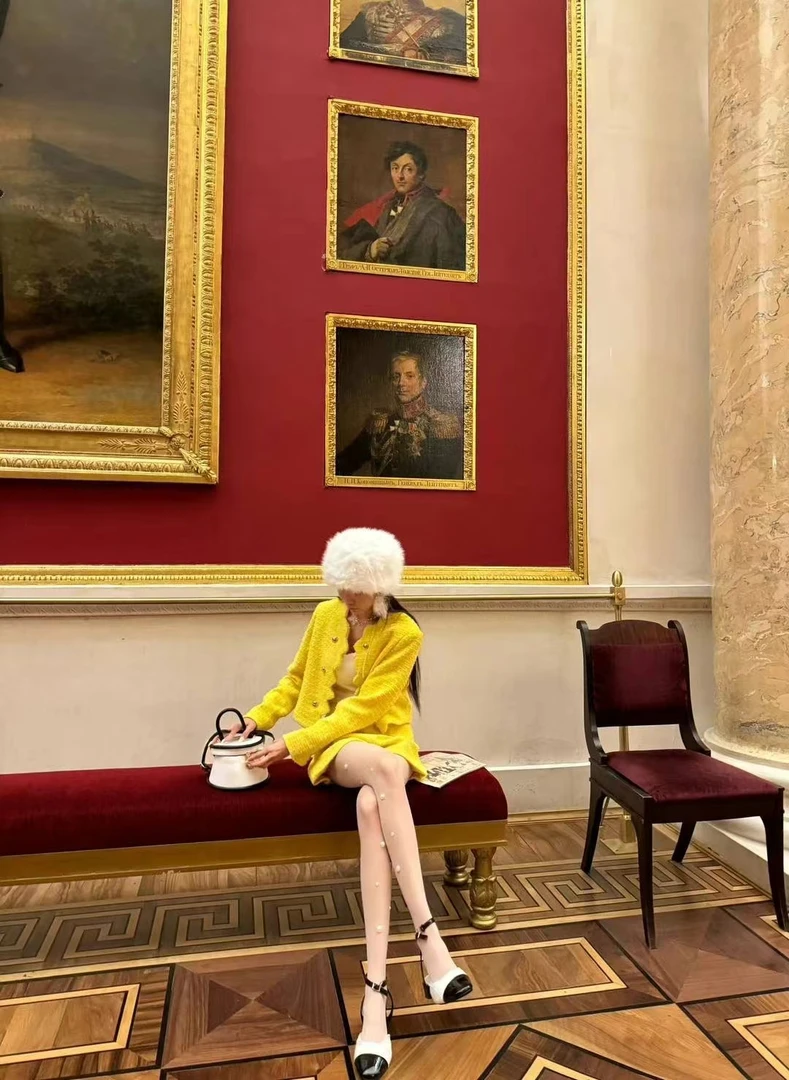 【欧洲冬宫/诗总高端时尚】小香风磨毛粗花呢短外套+短裤套装