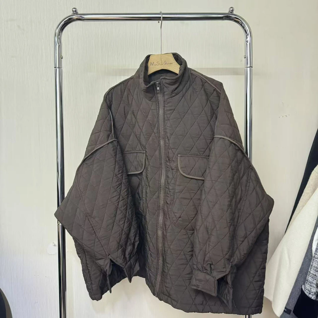 【简】超厚实廓形菱格棉衣