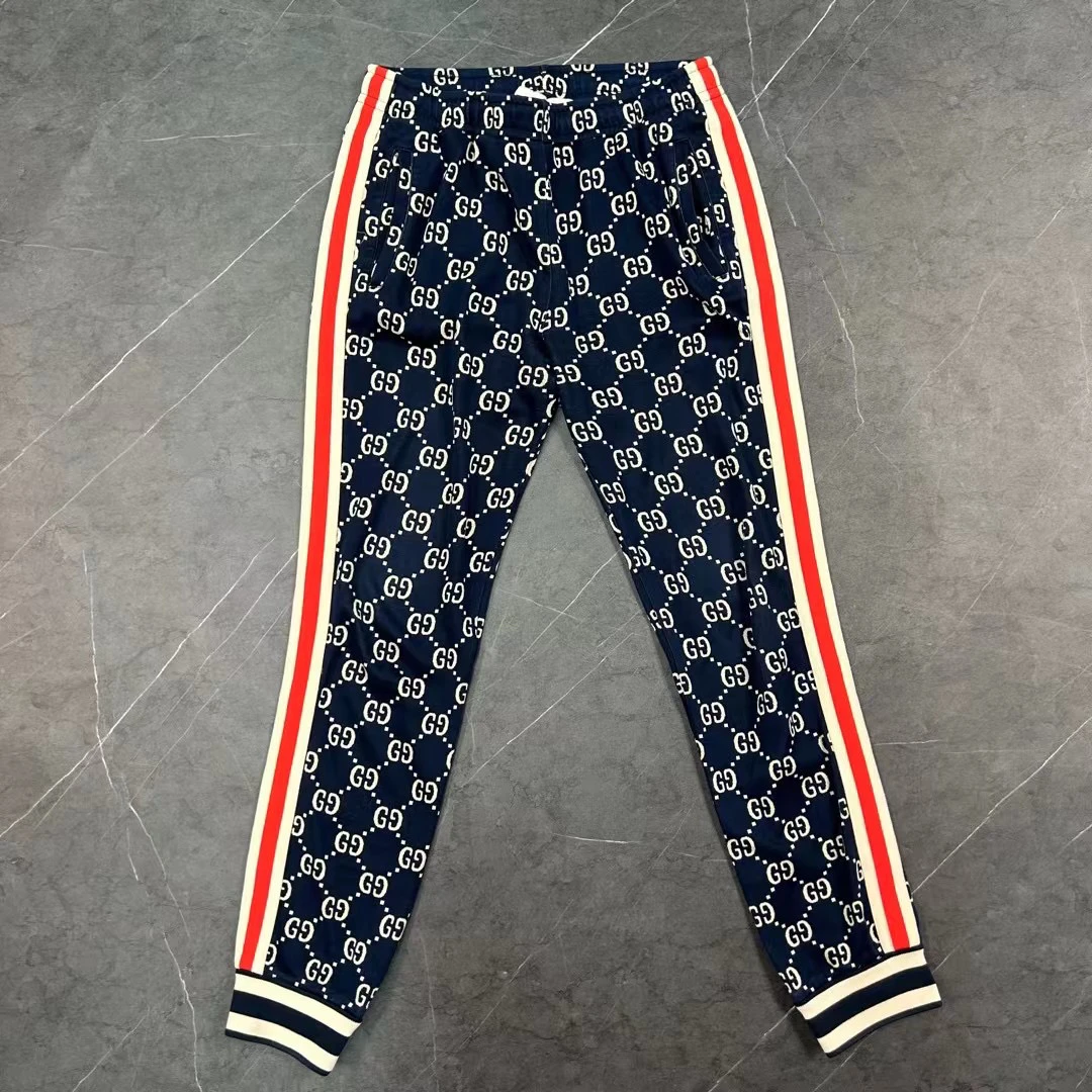 99新 GUCCI/古驰 m码 古驰 红蓝满印logo长裤