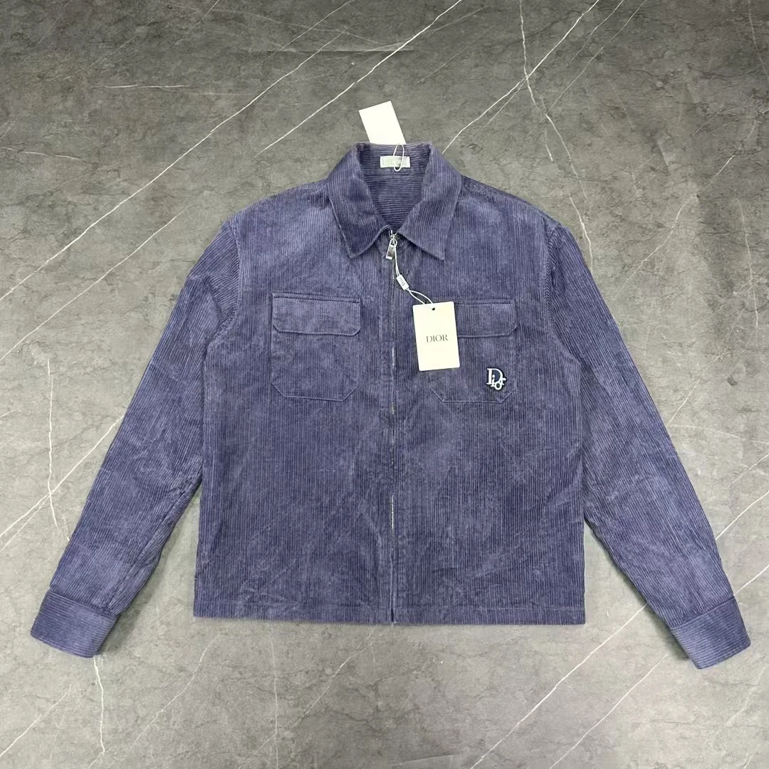 99新 DIOR/迪奥 46码 刺绣LOGO灯芯绒口袋夹克外套