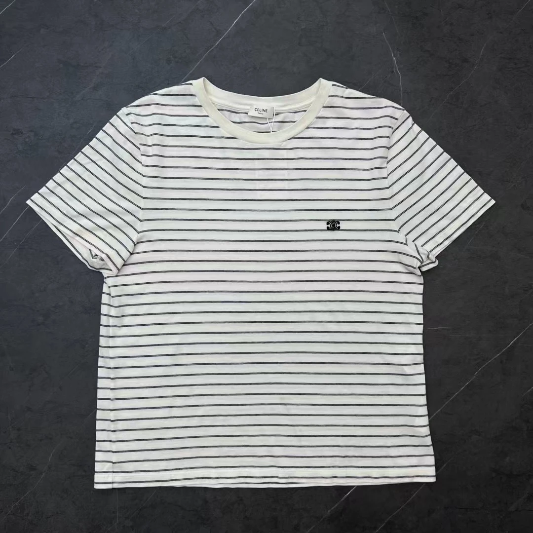 99新 Celine/思琳 m码 凯旋门黑白条纹短袖