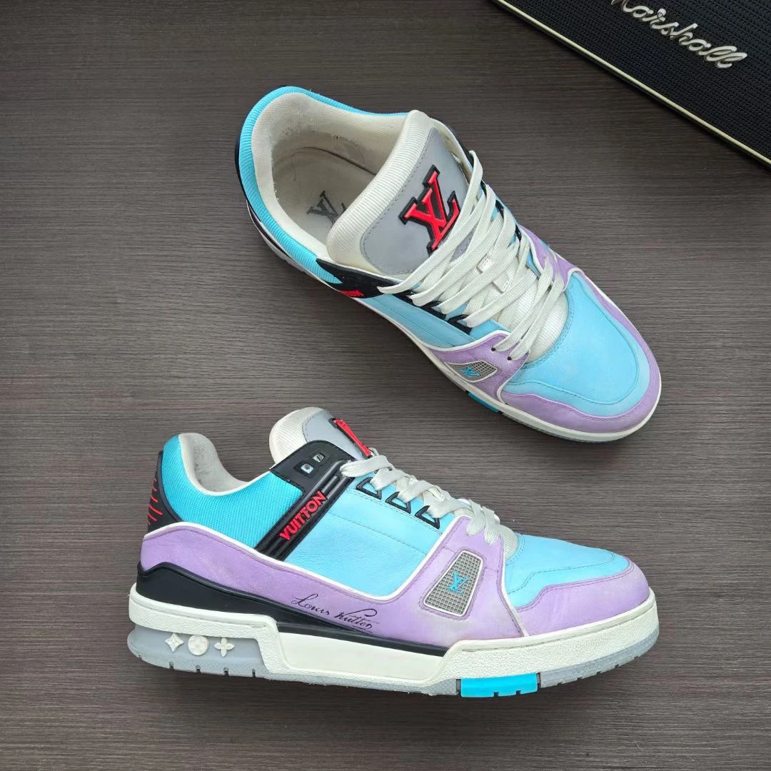 Louis Vuitton/99新/42码 路易威登 LV TRAINER 马卡龙