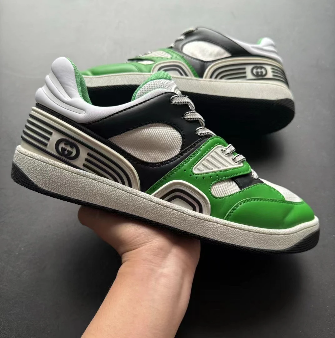 Gucci/准信/41.5码 古驰basket 运动鞋 低帮黑白绿