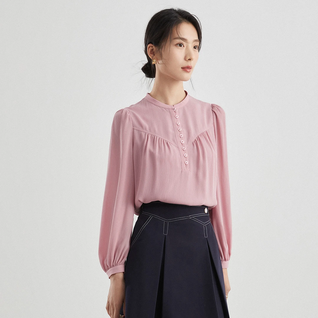 【MANBEI】专柜同步春夏门店款百搭时尚小众气质显瘦衬衫女8492111