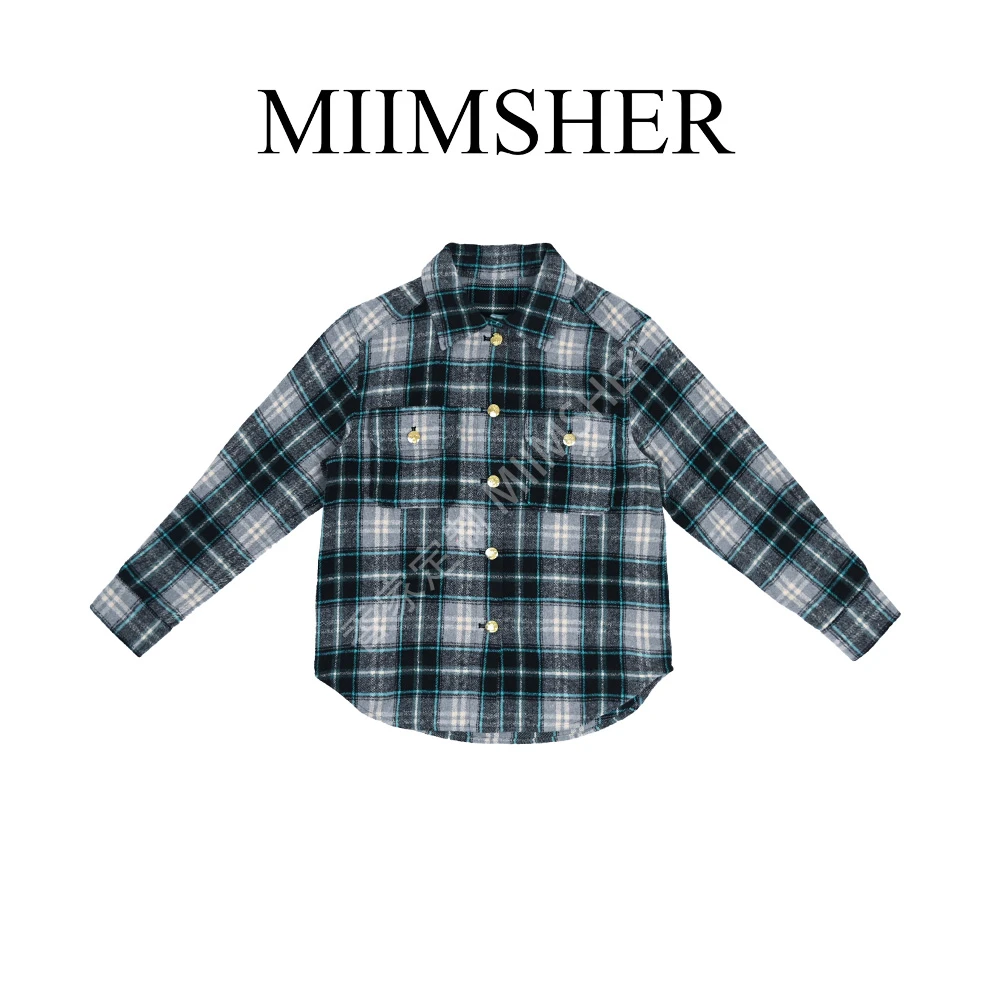 塞林格纹磨毛撞色早秋法式休闲宽松条纹长袖上衣女衬衫MS243044