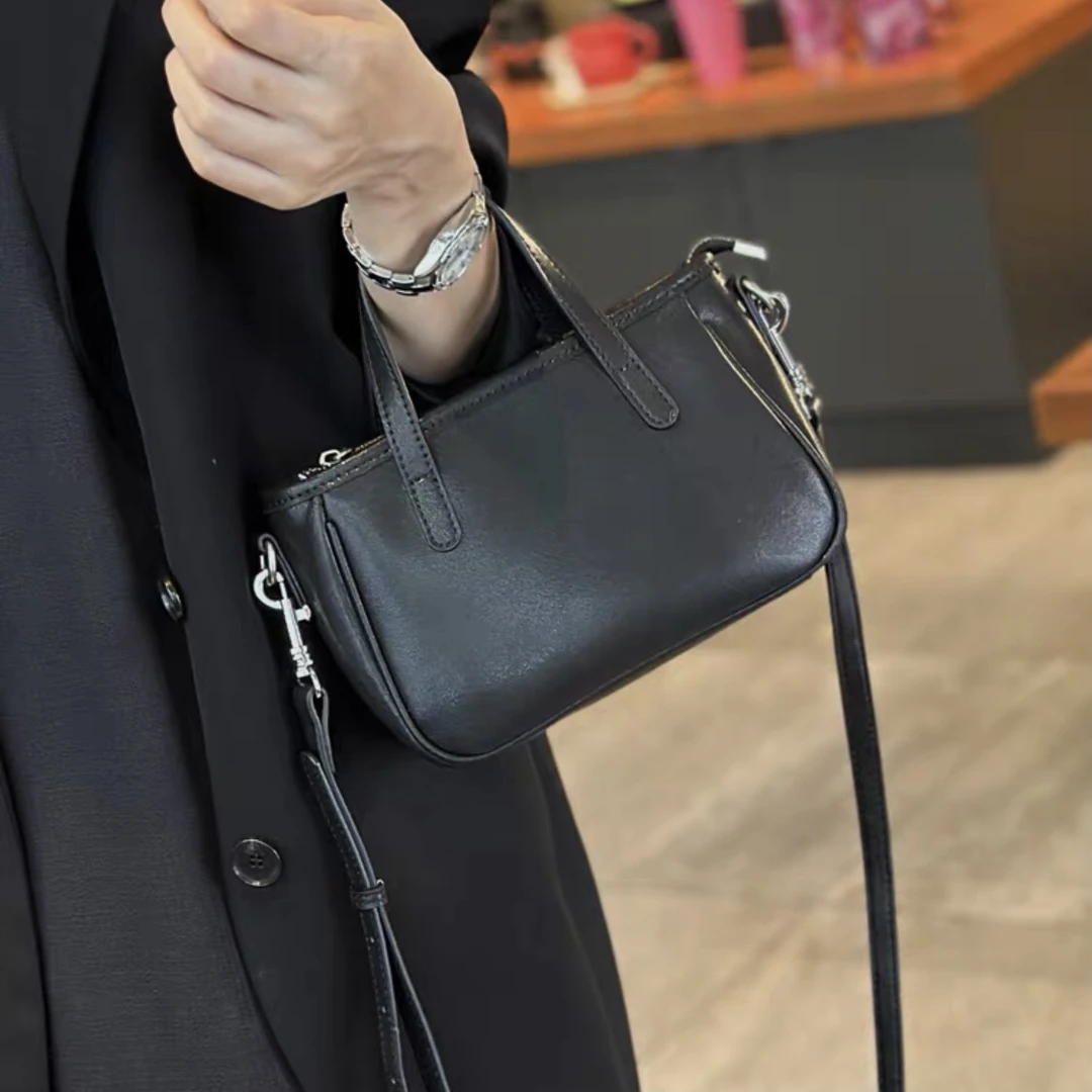 小河家真牛皮韩系菜篮子托特包6037