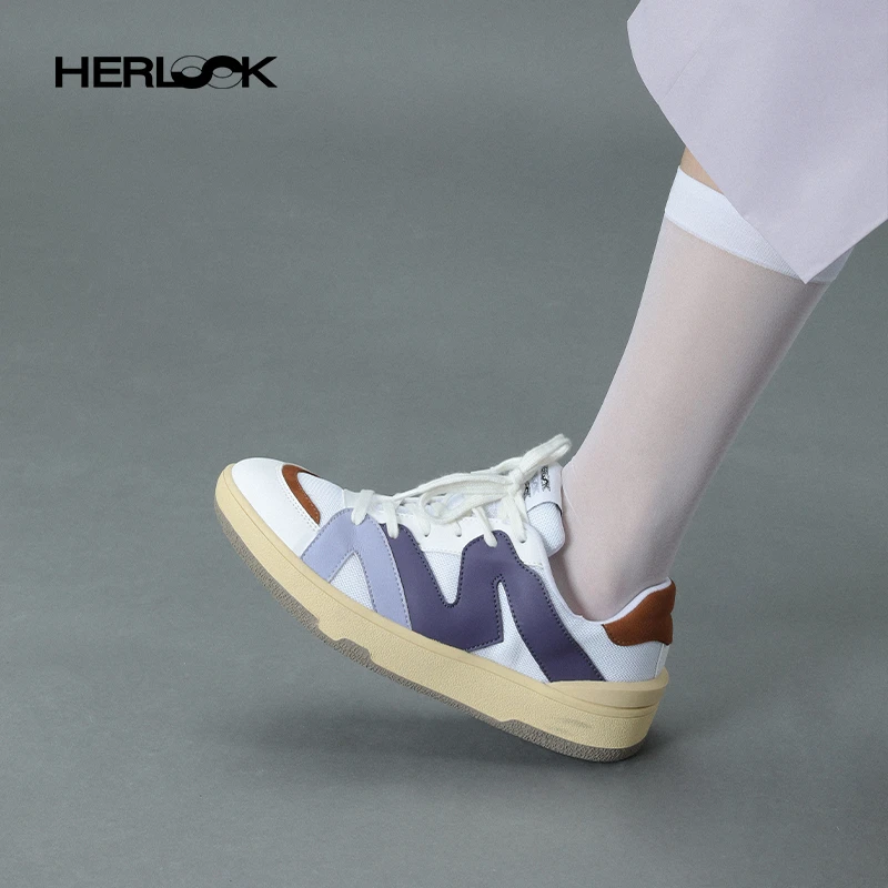 HERLOOK残缺彩虹国潮板鞋女轻便透气软底休闲鞋