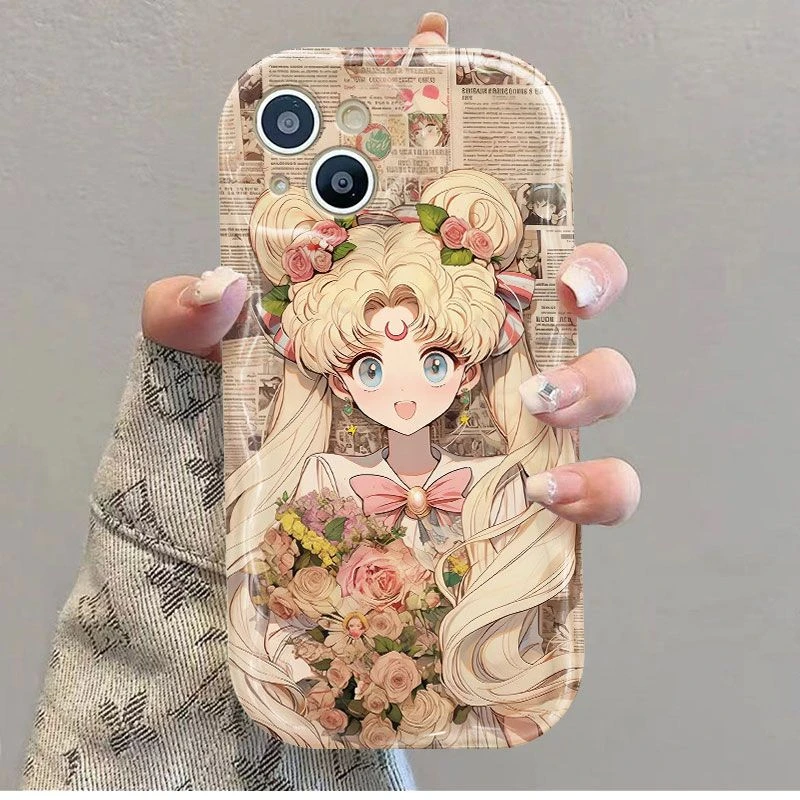 水冰月捧花iphone15PRO手机壳苹果14promax软壳13全包12/11女XSXR