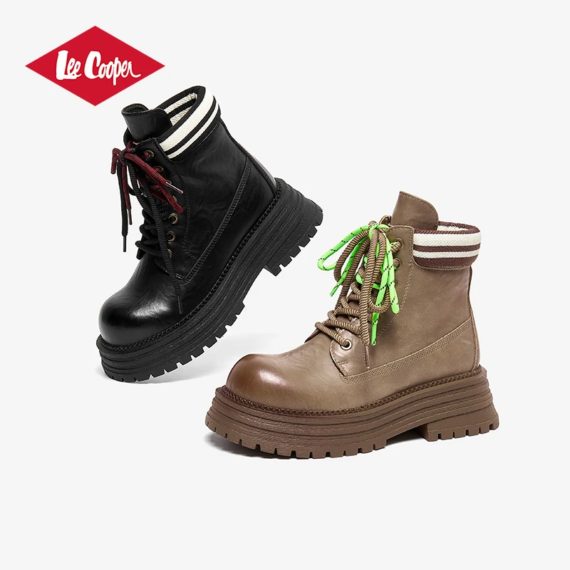 LEE COOPER2025年新款时尚女鞋厚底增高【5.5CM】潮流百搭马丁靴