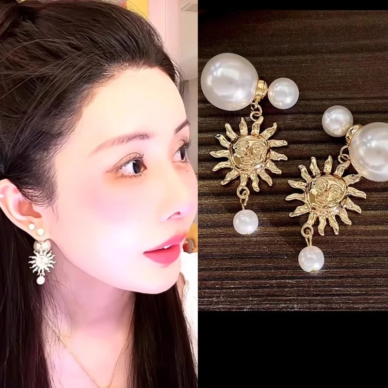 铜合金耳饰 韦雪同款太阳花耳环新款爆款耳钉气质轻奢高级耳饰女