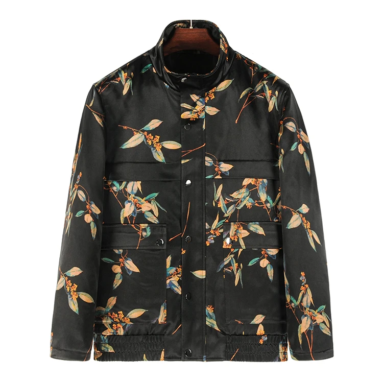 88907 男士立领加厚外套 桑蚕丝重磅重缎香云纱新中式复古上衣