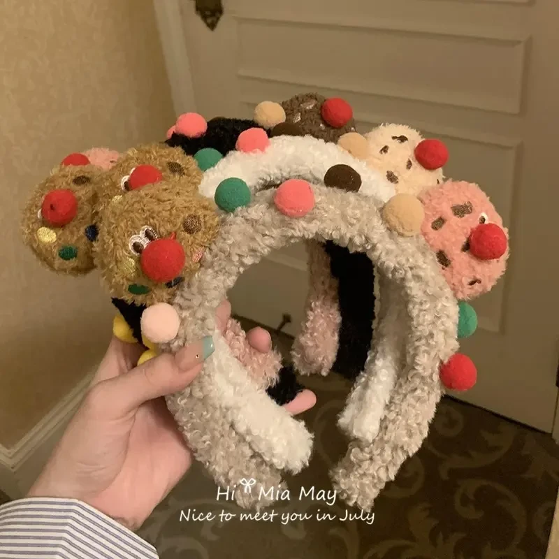 2023新款秋冬毛绒发箍卡通可爱小丑洗脸发卡敷面膜甜美头饰