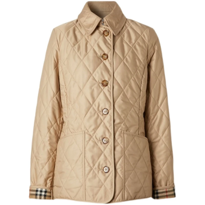 全新未使用 BURBERRY/博柏利 Q现货博柏利菱形绗缝棉服女 8023321
