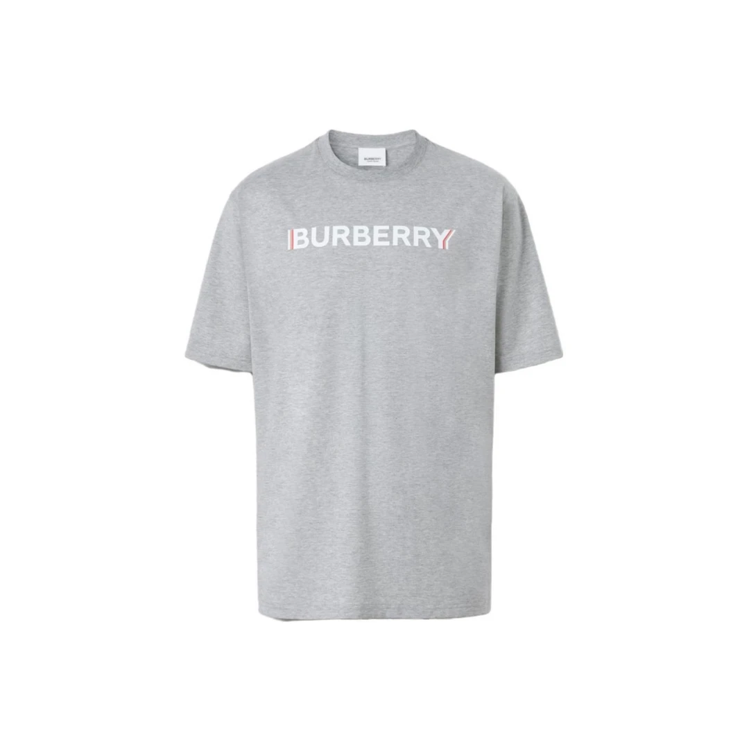 全新未使用 BURBERRY/博柏利 现货彩虹边纯色圆领短袖T恤 8053012