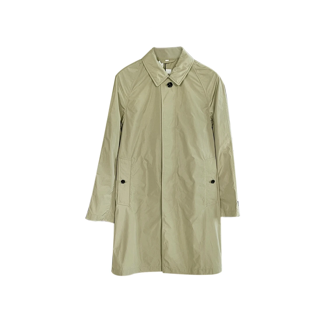 全新未使用 BURBERRY/博柏利 纯色单排扣长袖大衣棕色 8067855