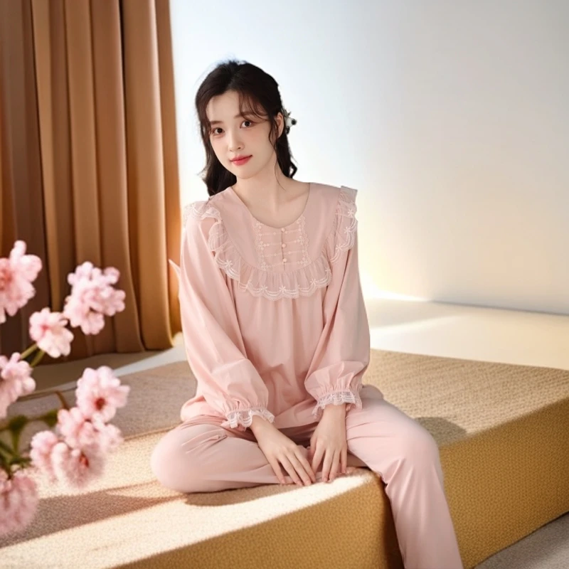 睡衣女春秋款纯棉长袖女款2024年新款秋季高级感秋冬公主风家居服