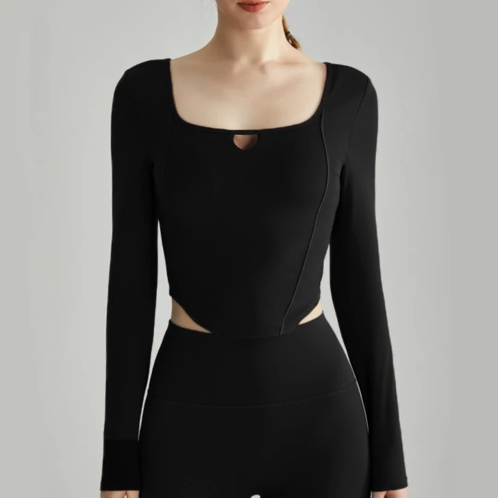 显瘦运动服速干衣2023新款户外跑步长袖T恤时尚上衣健身衣095服