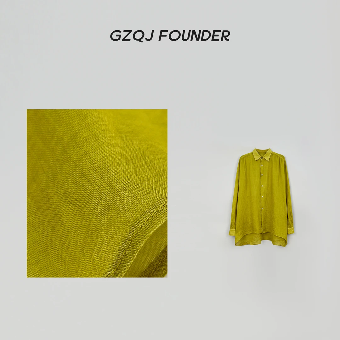 老琴私服【慵懒假期】100苎麻！.牛油果绿长袖衬衫 157