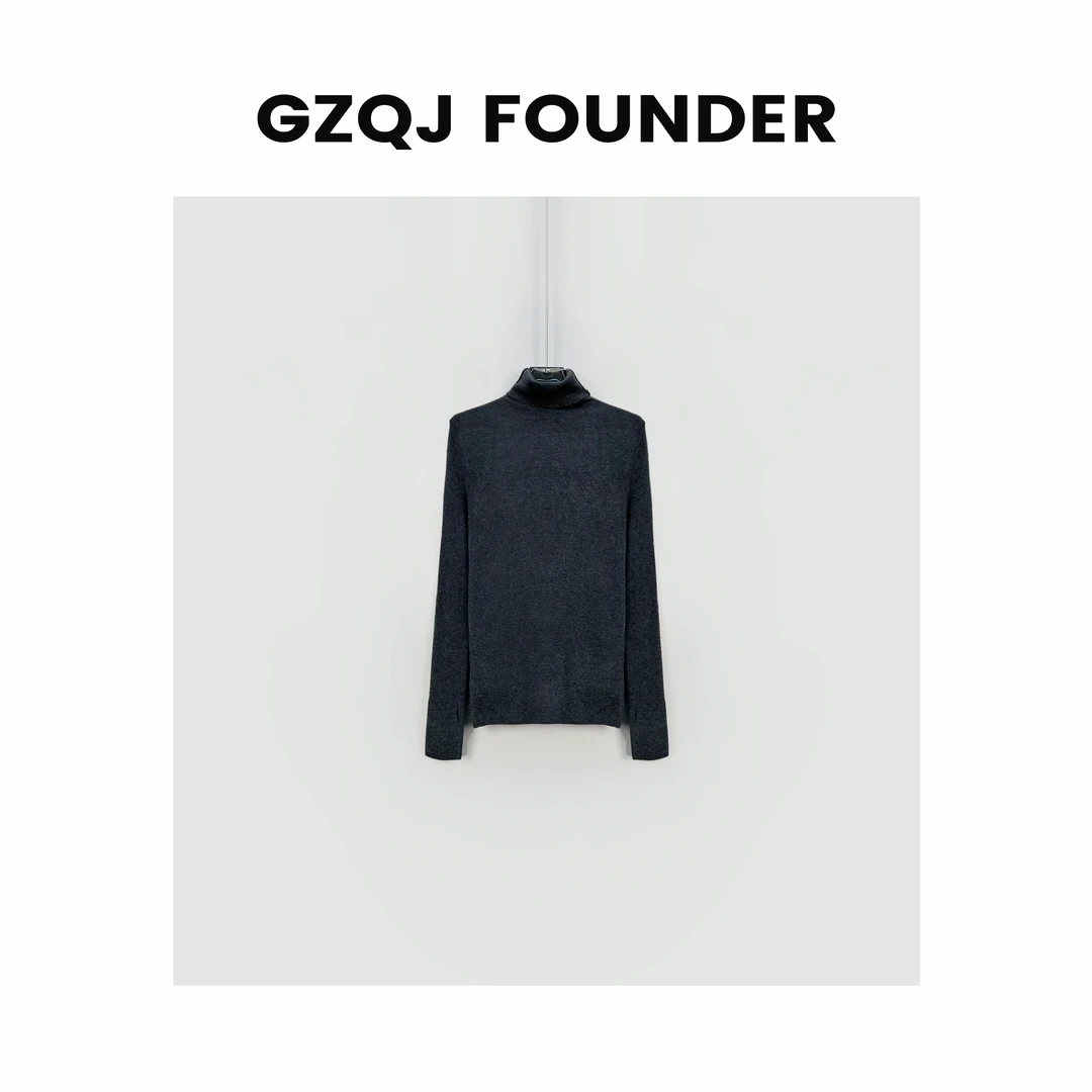 反季！【寻秋手作】设计感半高领百搭初秋羊毛打底衫 02852