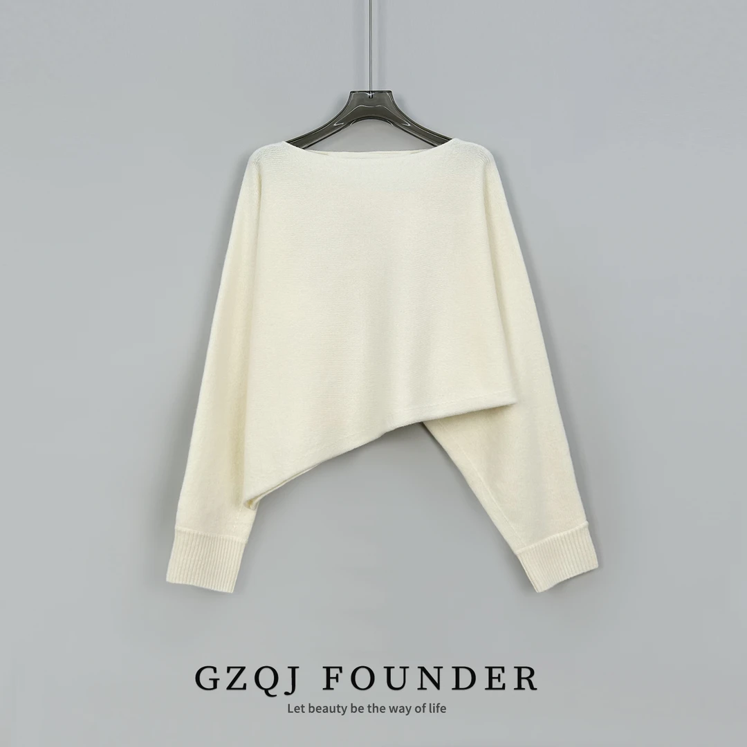 老琴私服【叶落知秋】100羊毛！不规则套头毛衣针织衫 876