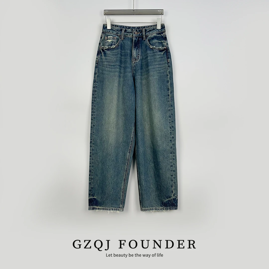 反季！【老爹裤】复古宽松老爹牛仔裤 G8034
