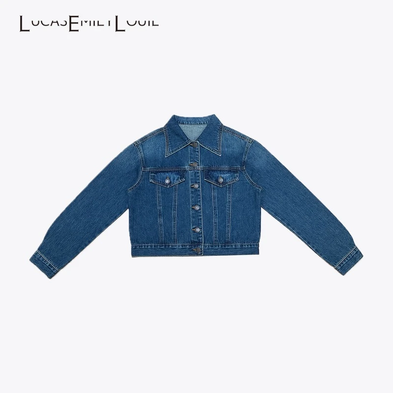 LUCASEMILYLOUIE 2023春夏经典简约休闲水洗牛仔外套上装232019