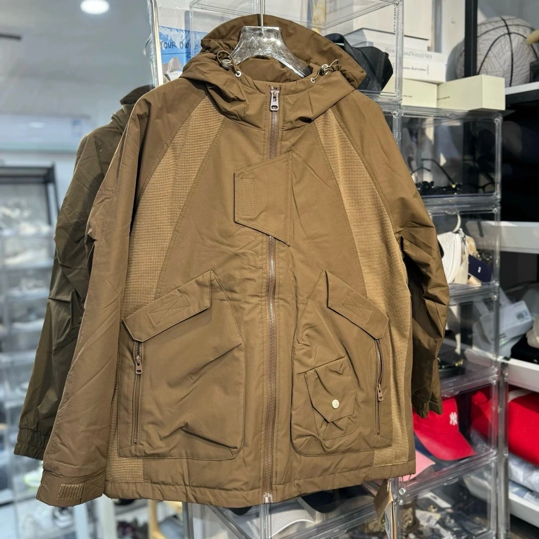 逍遥男士宽松连帽棉服保暖冬季日系简约拼接痞帅撞色防风工装夹克