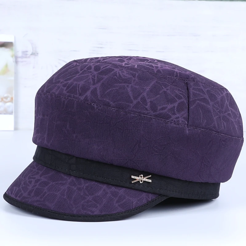 中老年人帽子女士春秋鸭舌帽薄款短檐妈妈布帽老太太奶奶贝雷帽女