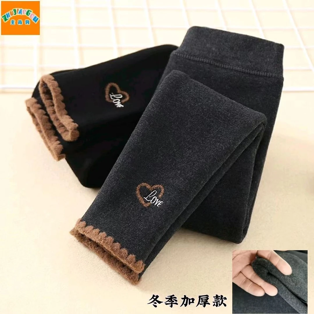 新品巴拉巴拉女童加绒加厚打底裤冬款新款大童一体绒加厚保暖外穿