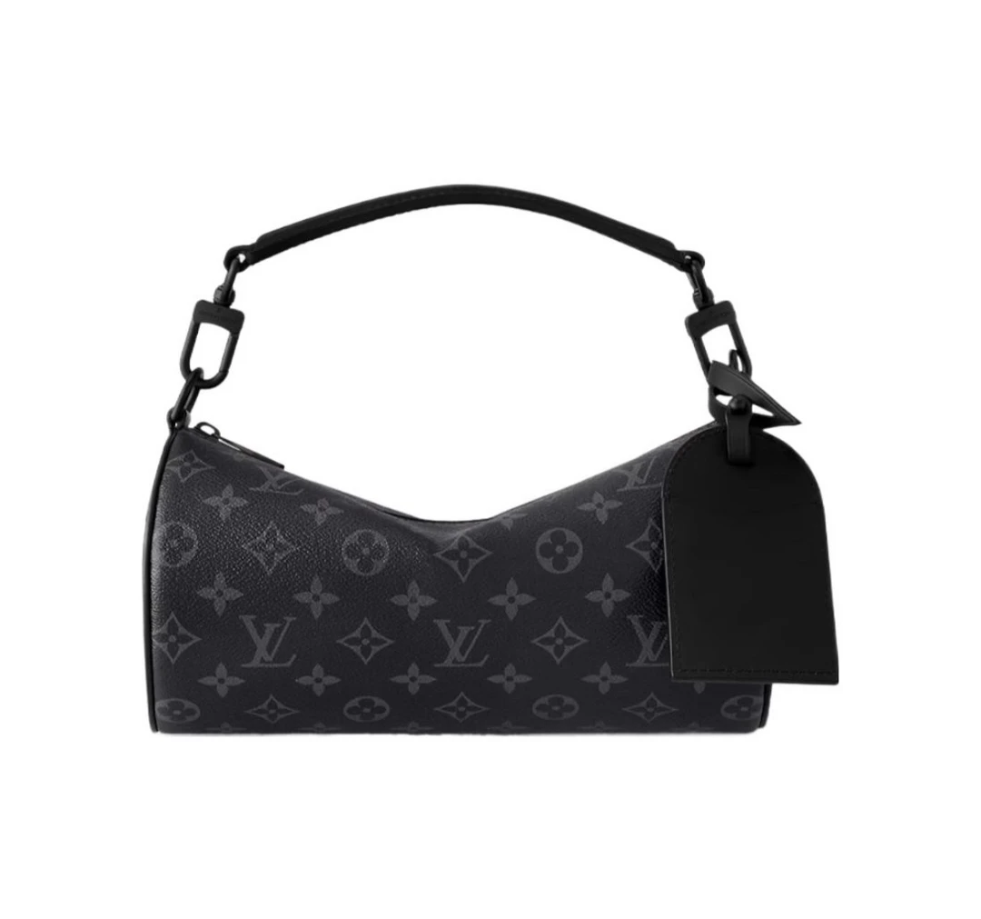 全新未使用 LouisVuitton/路易威登 Soft Polochon黑老花圆筒包