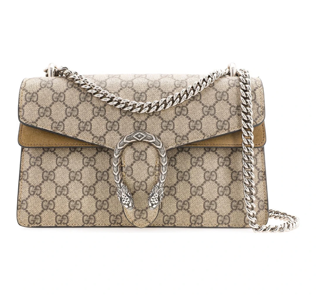 99新 GUCCI/古驰 经典老花驼色酒神中号