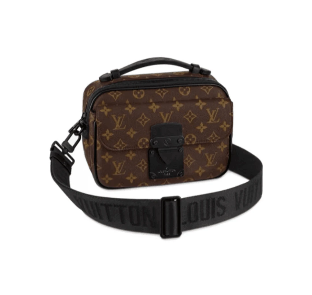 99新 LouisVuitton/路易威登 s-lock棕老花磁吸扣翻盖邮差包