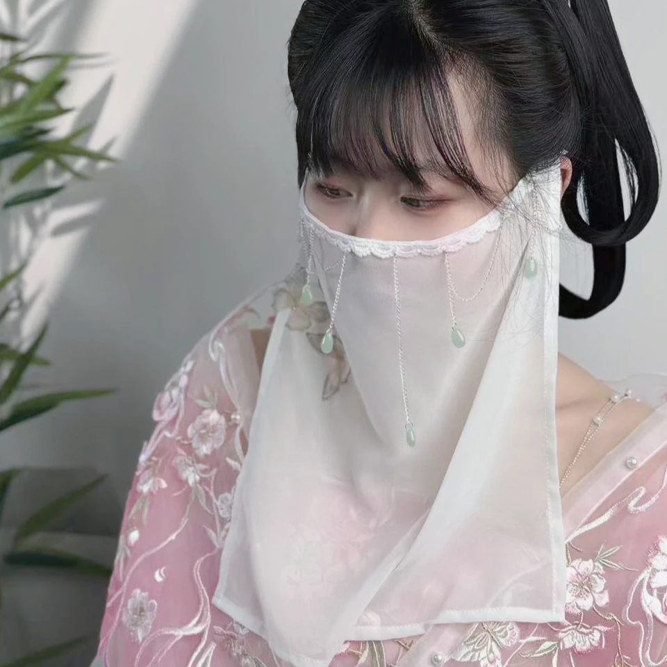 蝶舞流苏面纱手工原创国古风汉服头饰发饰配饰流苏仙女面帘饰品