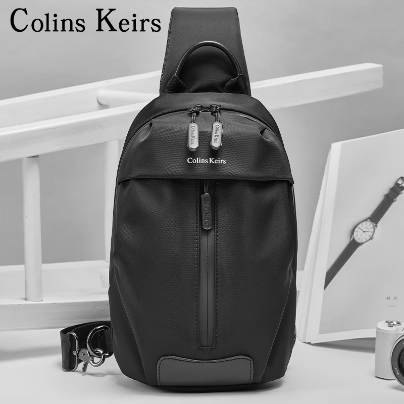 ColinsKeirs男士胸包2024新款斜挎包防水牛津布单肩包运动小背包