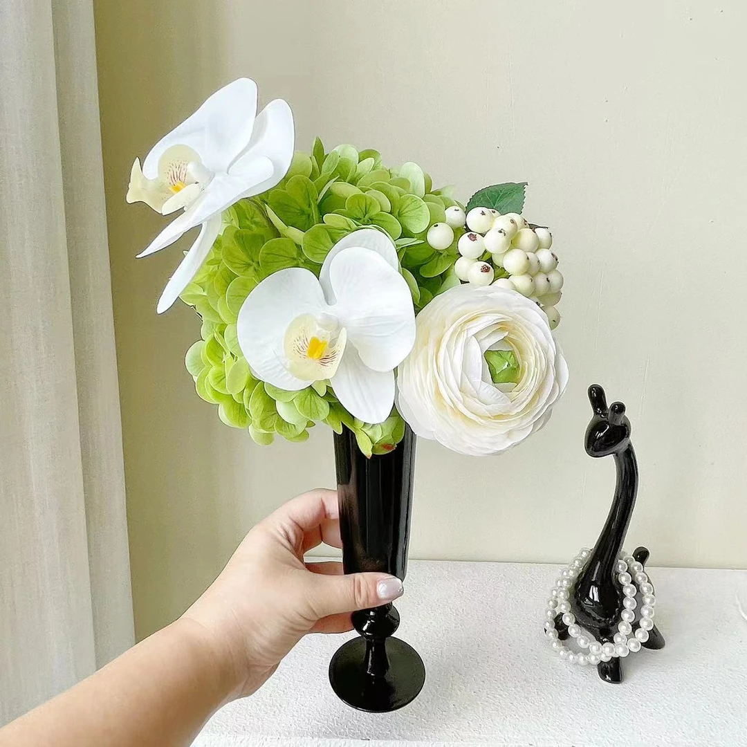 花屿星河|森蝶手感保湿仿真花束设计师原创高脚杯家居餐桌花装饰
