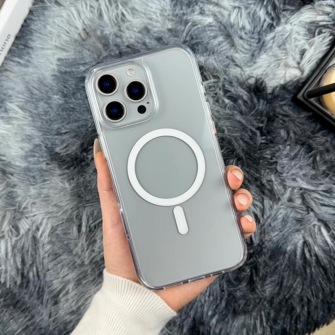 适用苹果16系列二合一触控按键透明磁吸壳iPhone16promax手机壳