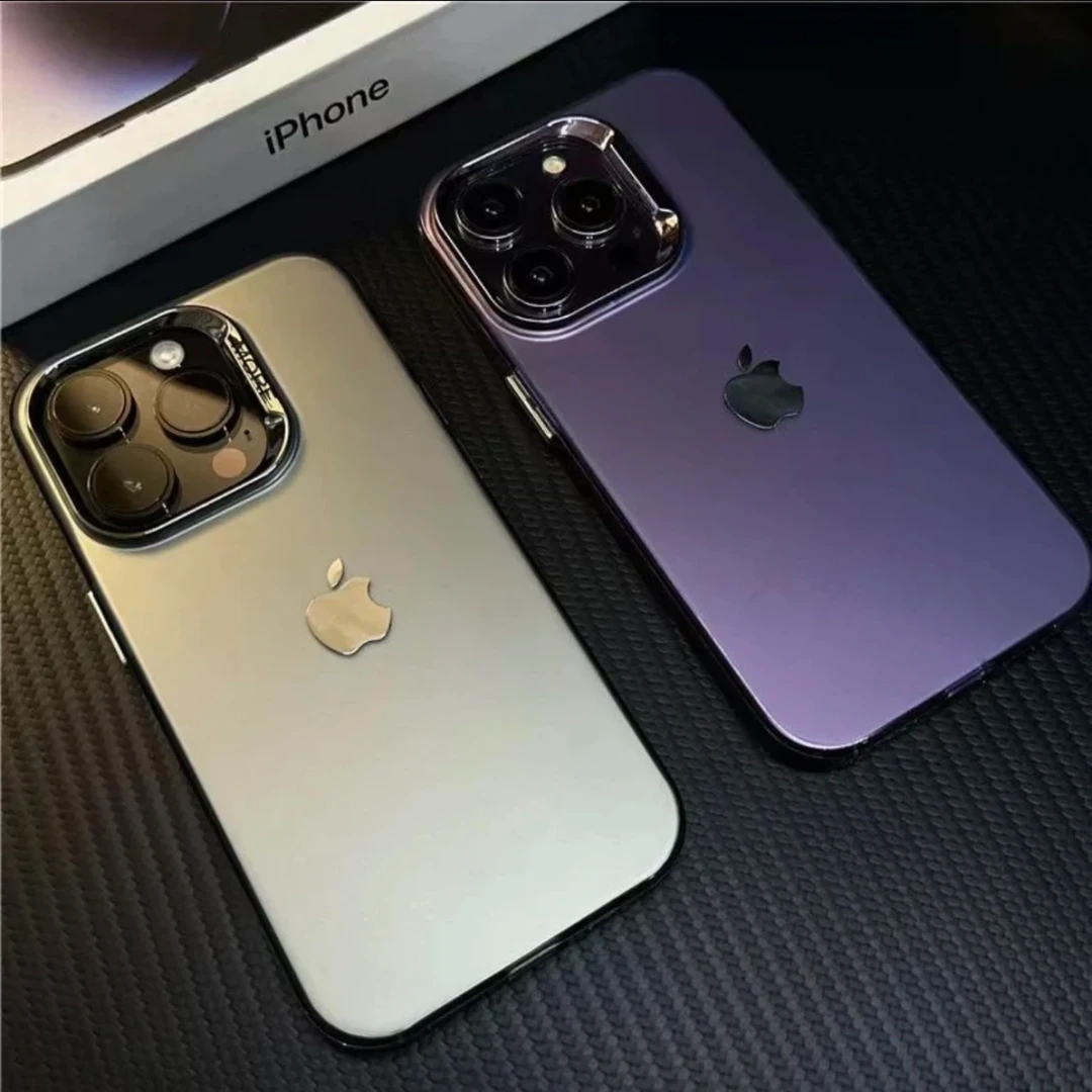 苹果15/14/13/12大孔镜头高级磨砂壳iPhone15Promax防摔手机壳
