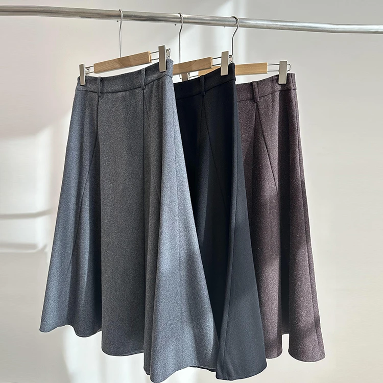 晶哥鱼鱼女款高腰A字斜腰伞裙长款半身裙 3022