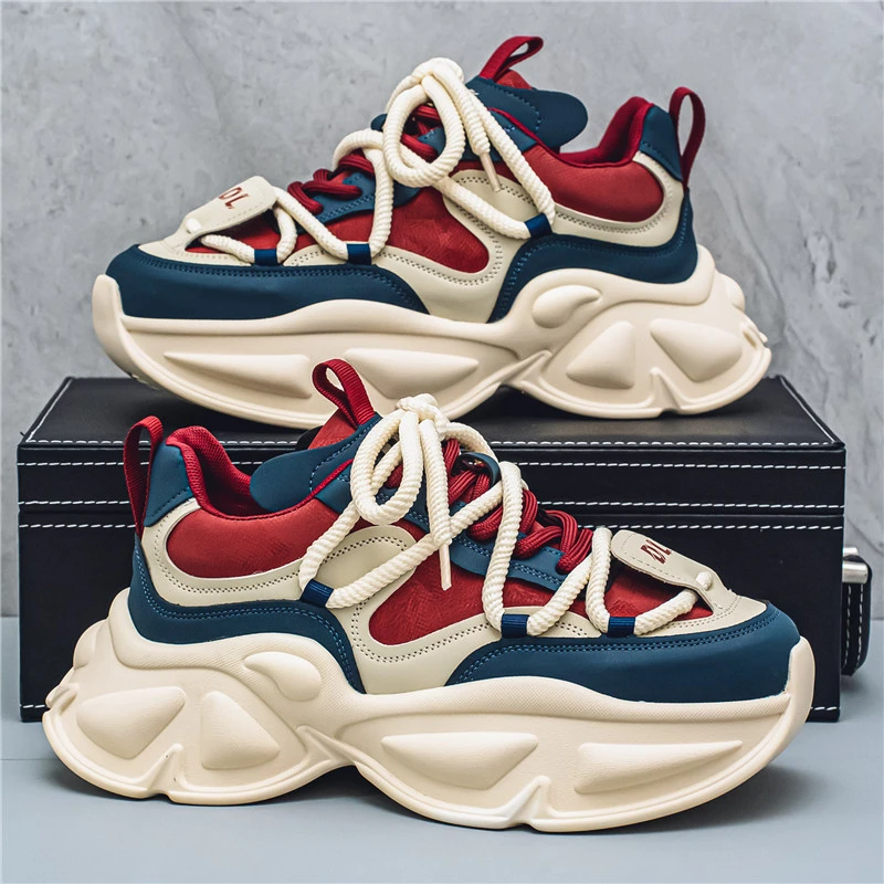 男鞋2025新款冬季运动休闲鞋子男士百搭厚底增高网红爆款老爹潮鞋