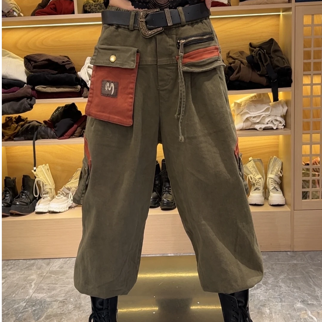 8026早春欧货休闲时尚潮酷收口工装哈伦裤